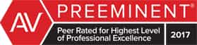 AV | Preeminent | Peer Rated For Highest Level Of Professional Excellence | 2017
